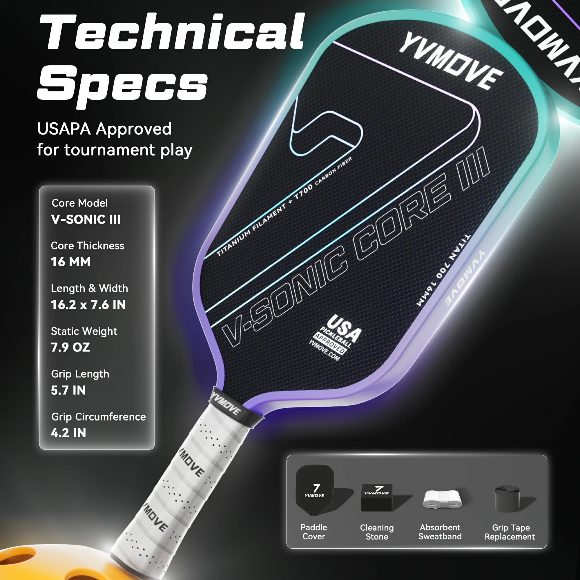 Titan700 Purple Control-Balanced Paddle