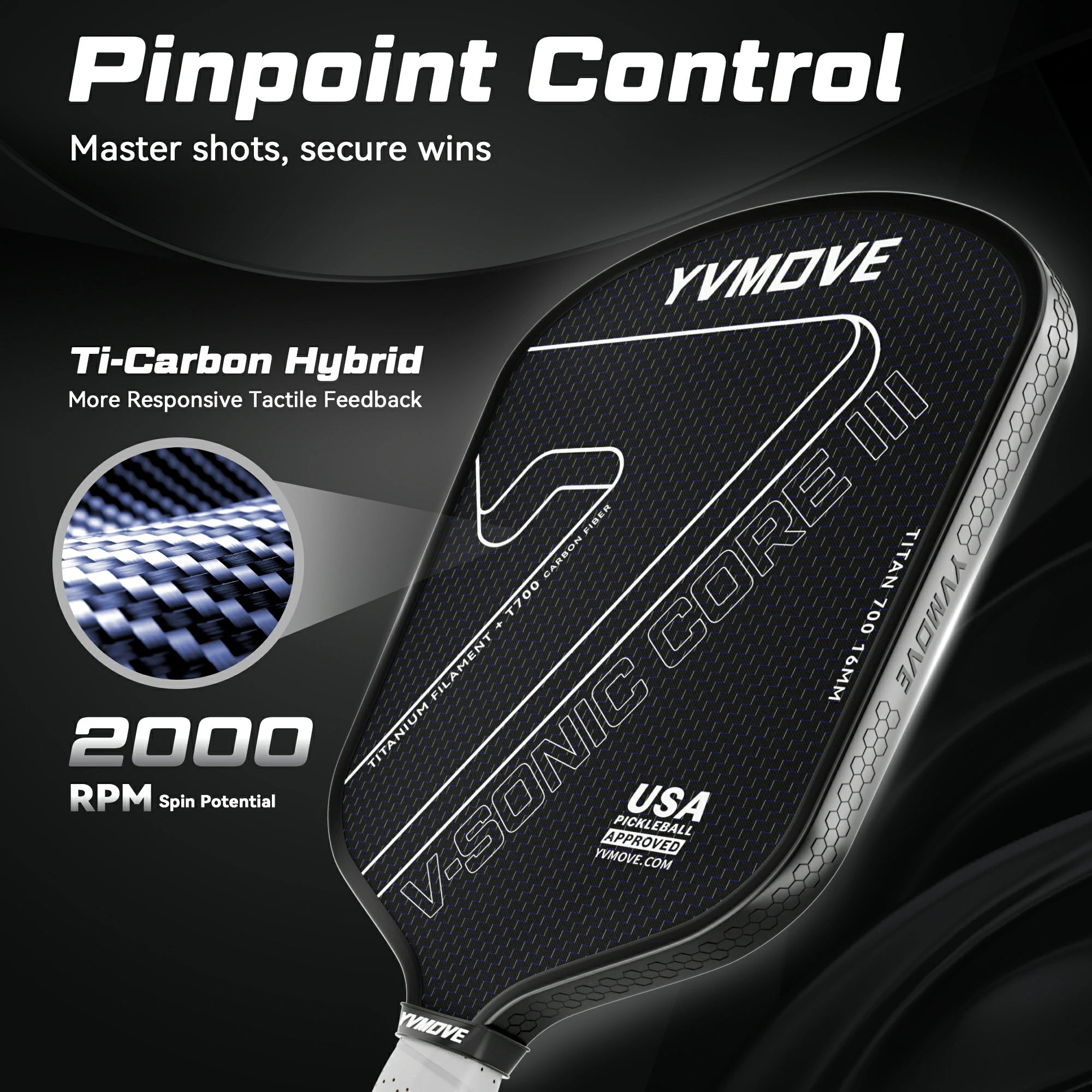 Titan700 Black Control-Balanced Paddle