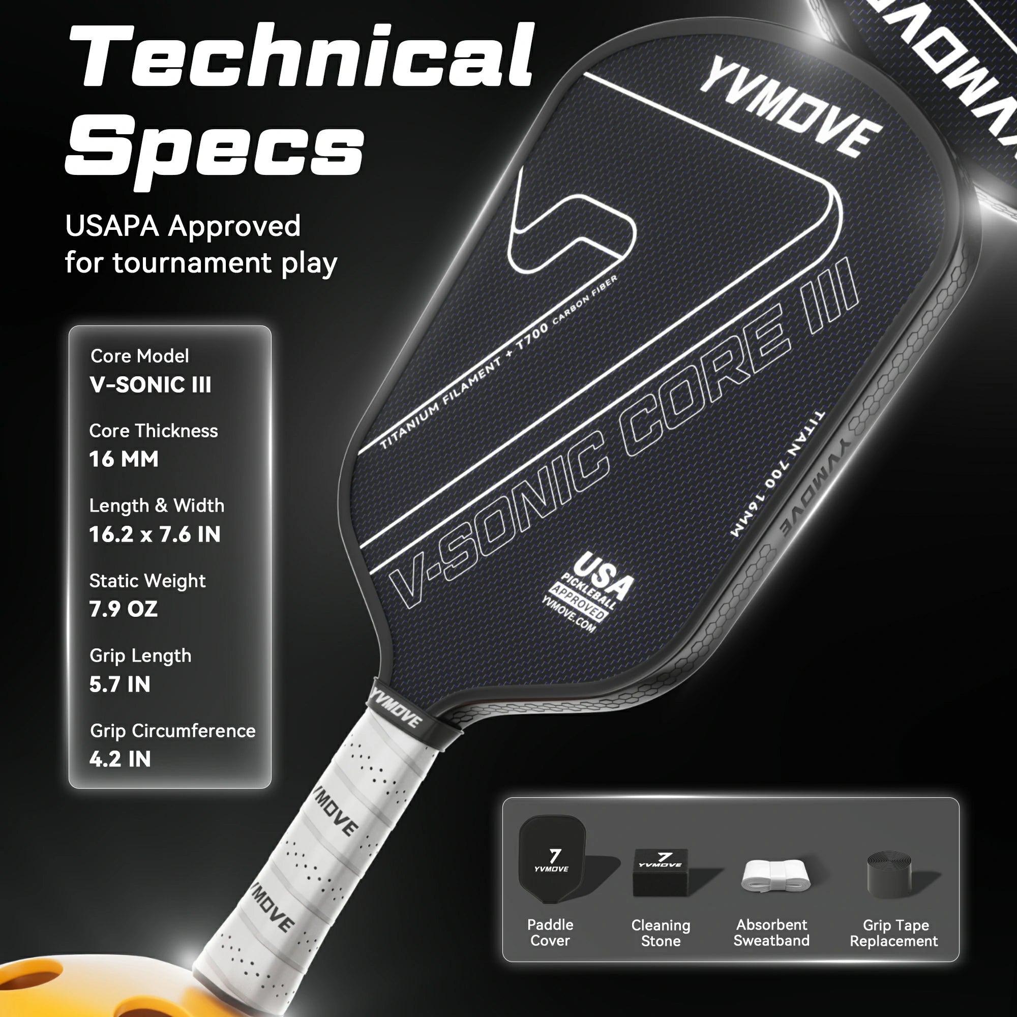 Titan700 Black Control-Balanced Paddle